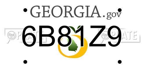 6B81Z9 Georgia License Plate