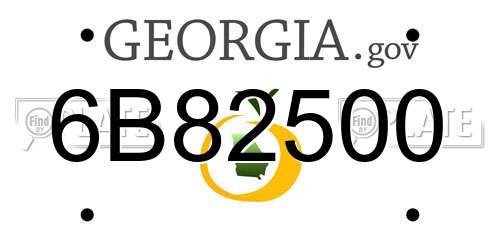6B82500 Georgia License Plate