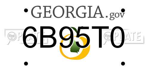 6B95T0 Georgia License Plate