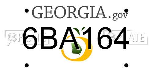 6BA164 Georgia License Plate