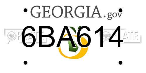6BA614 Georgia License Plate