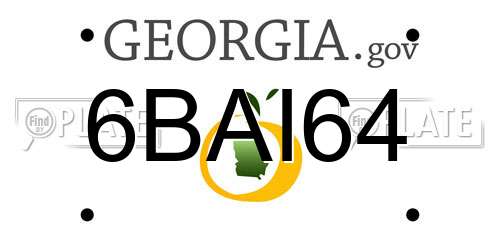 6BAI64 Georgia License Plate