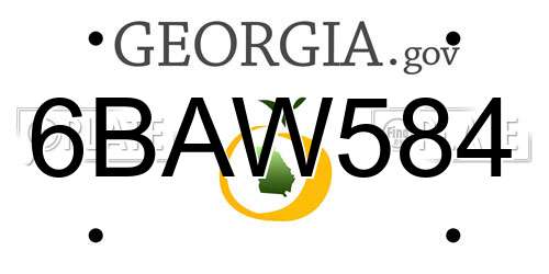 6BAW584 Georgia License Plate