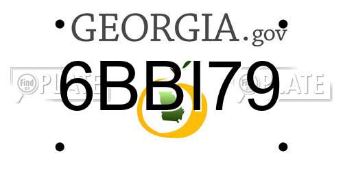 6BBI79 Georgia License Plate