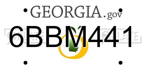 6BBM441 Georgia License Plate