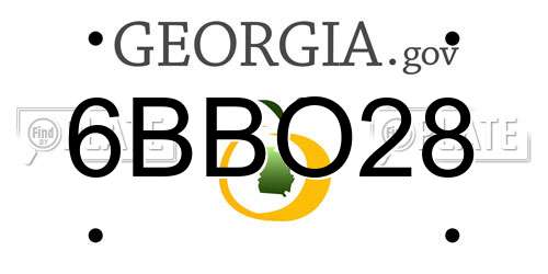 6BBO28 Georgia License Plate