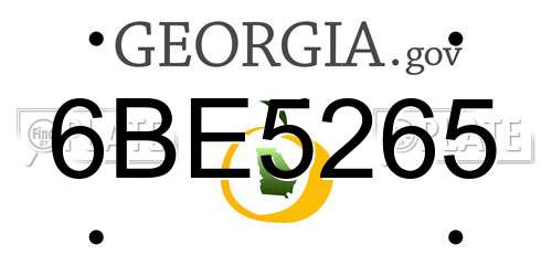 6BE5265 Georgia License Plate