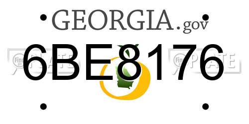 6BE8176 Georgia License Plate