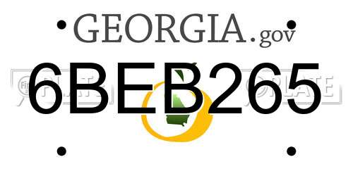 6BEB265 Georgia License Plate