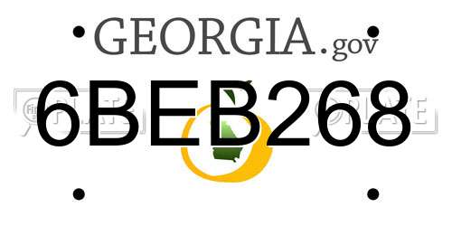 6BEB268 Georgia License Plate