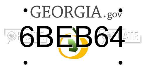 6BEB64 Georgia License Plate