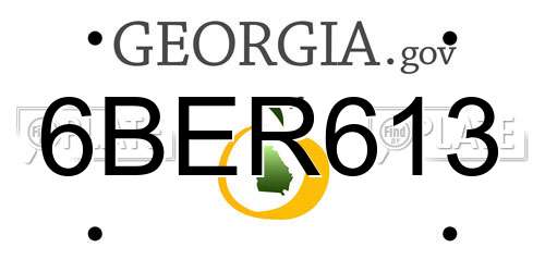 6BER613 Georgia License Plate
