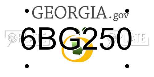6BG250 Georgia License Plate