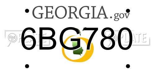 6BG780 Georgia License Plate