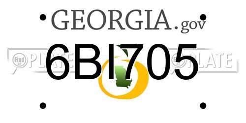 6BI705 Georgia License Plate