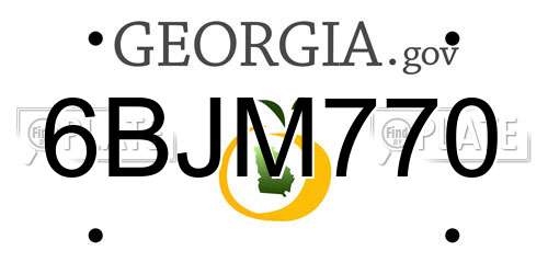 6BJM770 Georgia License Plate