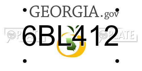 6BL412 Georgia License Plate