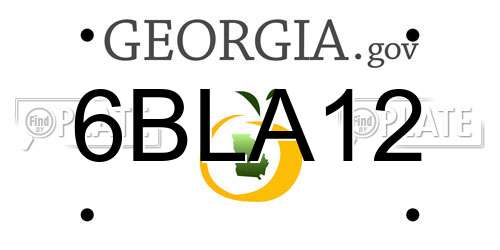 6BLA12 Georgia License Plate