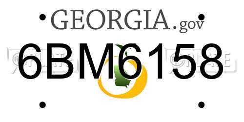 6BM6158 Georgia License Plate