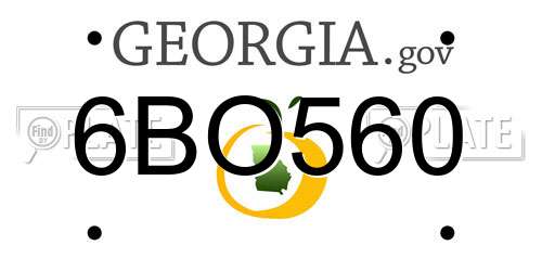 6BO560 Georgia License Plate