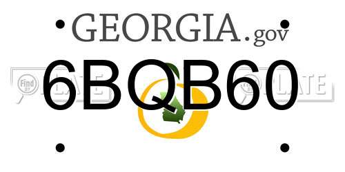 6BQB60 Georgia License Plate