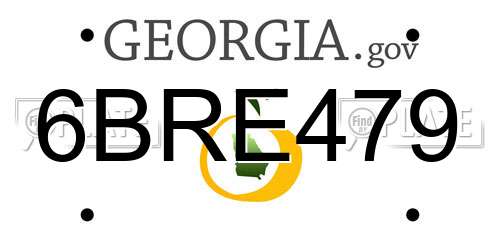 6BRE479 Georgia License Plate