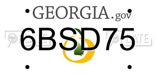 6BSD75 Georgia License Plate