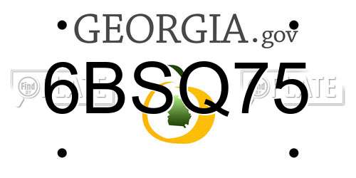 6BSQ75 Georgia License Plate
