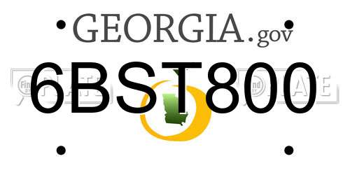 6BST800 Georgia License Plate