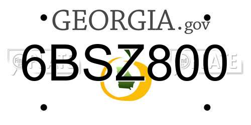 6BSZ800 Georgia License Plate