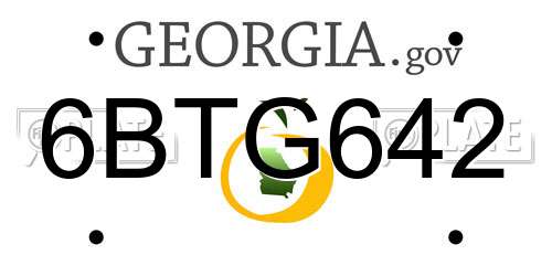 6BTG642 Georgia License Plate