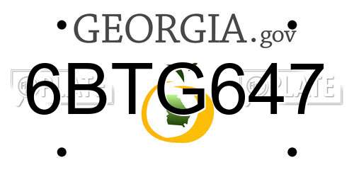 6BTG647 Georgia License Plate