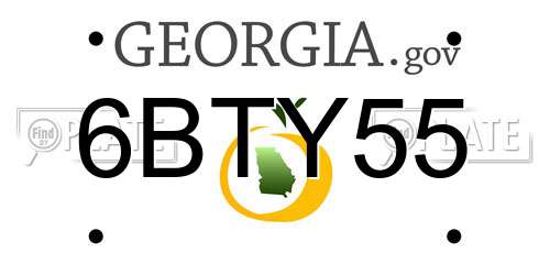 6BTY55 Georgia License Plate
