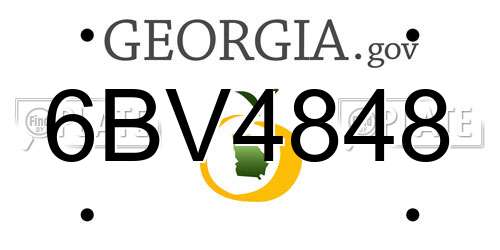 6BV4848 Georgia License Plate