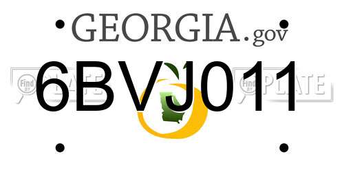 6BVJ011 Georgia License Plate