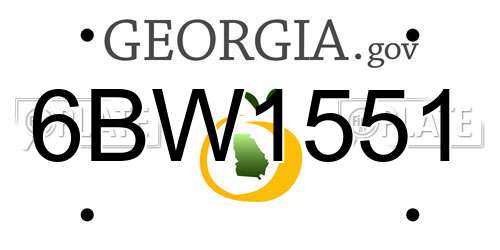 6BW1551 Georgia License Plate