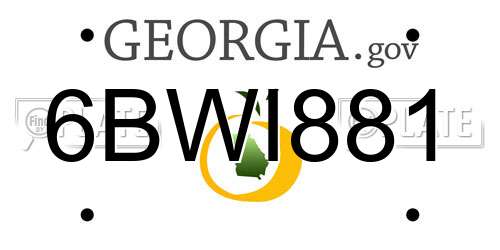 6BWI881 Georgia License Plate