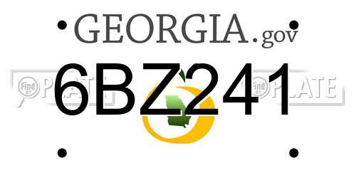 6BZ241 Georgia License Plate