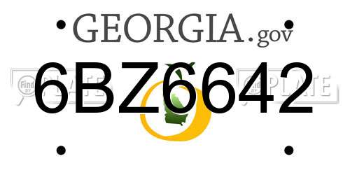 6BZ6642 Georgia License Plate