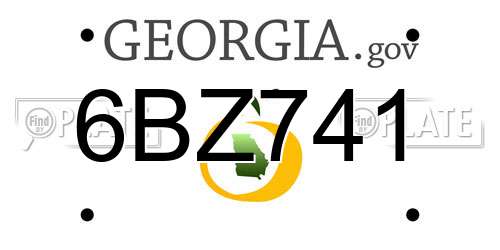 6BZ741 Georgia License Plate