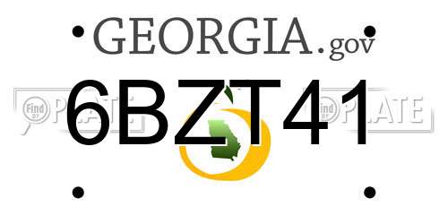 6BZT41 Georgia License Plate