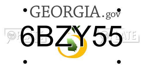 6BZY55 Georgia License Plate