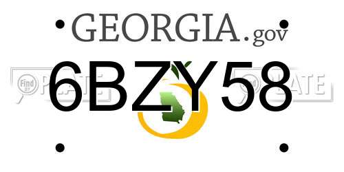 6BZY58 Georgia License Plate