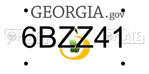 6BZZ41 Georgia License Plate