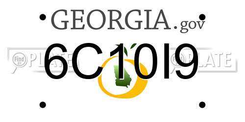6C10I9 Georgia License Plate