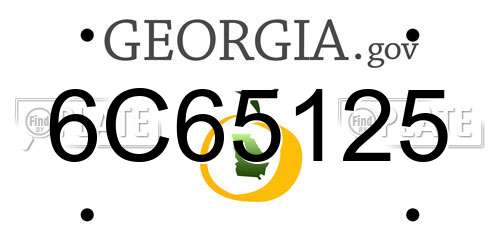 6C65125 Georgia License Plate