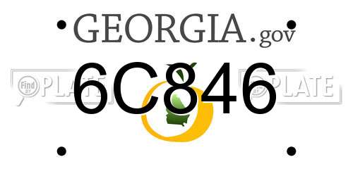 6C846 Georgia License Plate