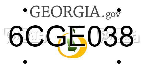 6CGE038 Georgia License Plate