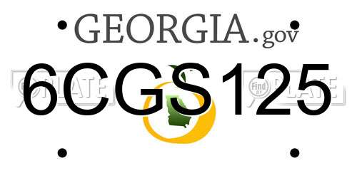 6CGS125 Georgia License Plate