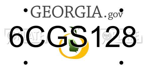 6CGS128 Georgia License Plate